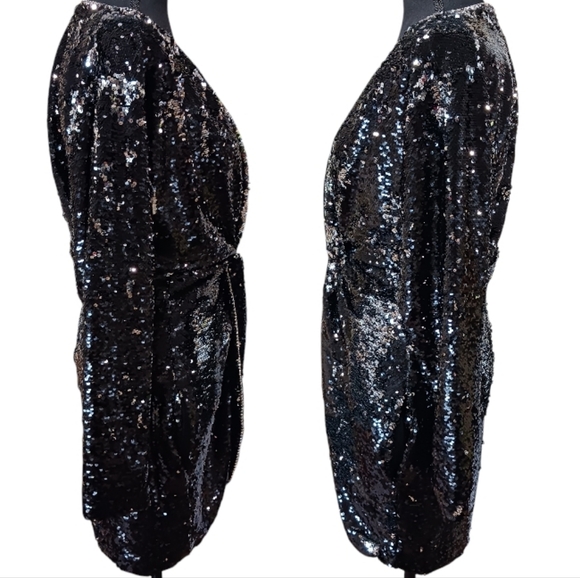 DUNDAS Revolve Twist Front Sequin Rhinestone Cocktail Party Dress - Picture 6 of 15